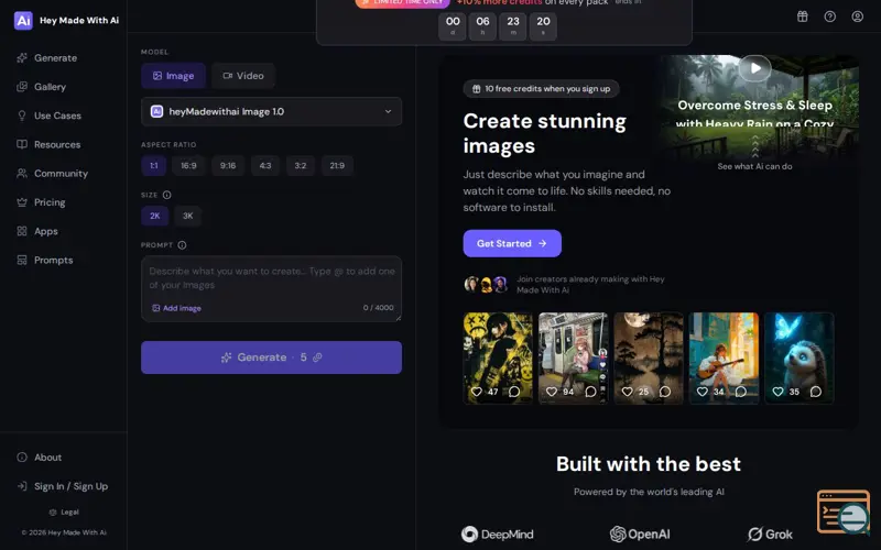 Screenshot of Hey Made With Ai