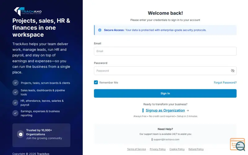 Screenshot of TrackAxo, a launch using Azure Static Web Apps