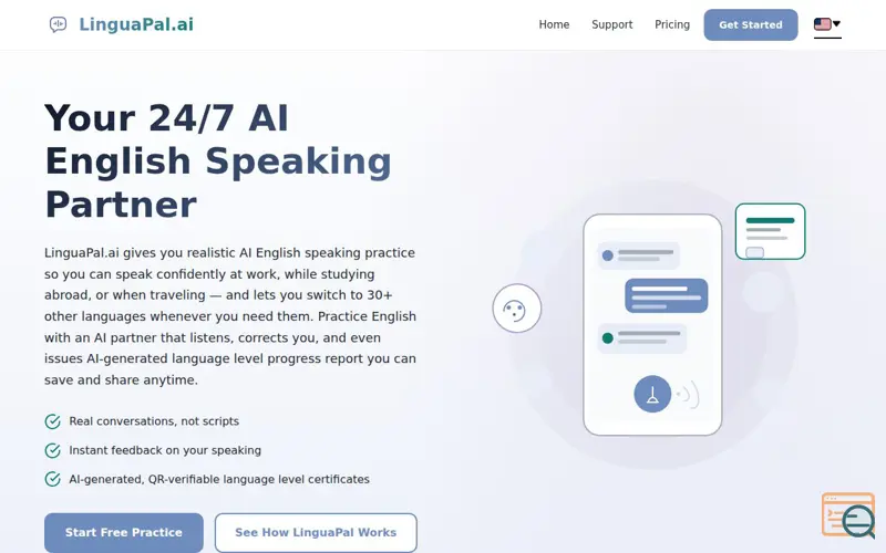 Screenshot of LinguaPal.ai