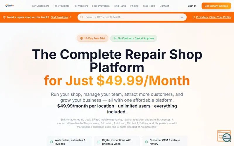Screenshot of Repairius