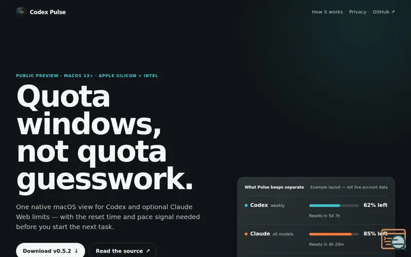 Screenshot of Codex Pulse