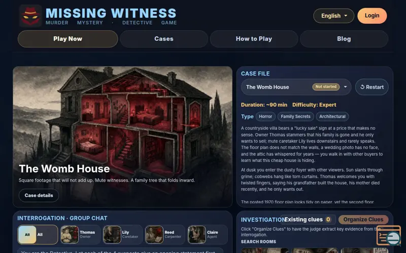 Screenshot of Missing Witness