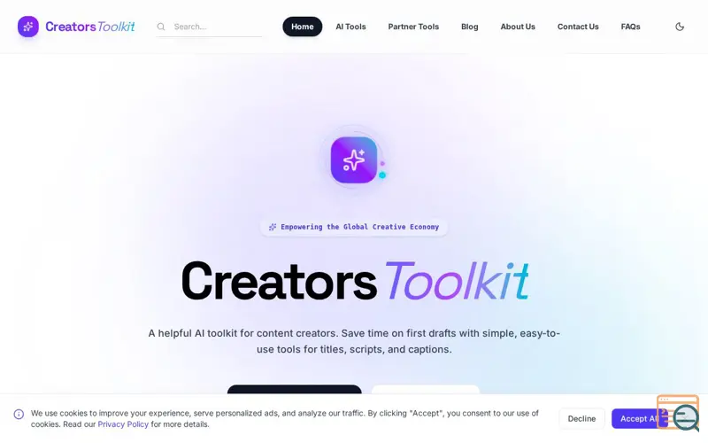 Screenshot of CreatorsToolkit