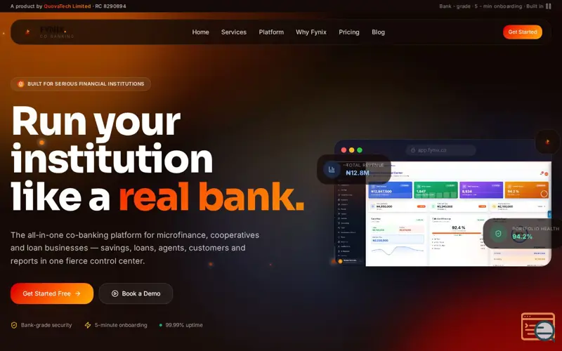 Screenshot of Fynix Co-Banking