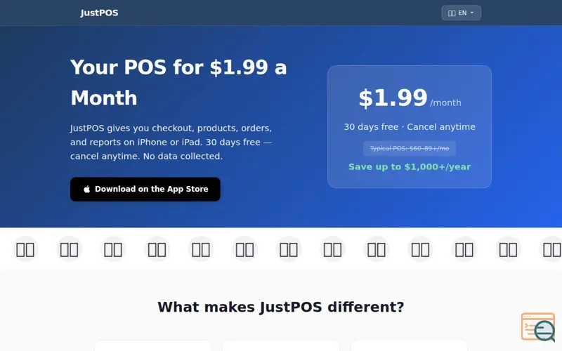 Screenshot of JustPOS — The Simplest POS for Your Business