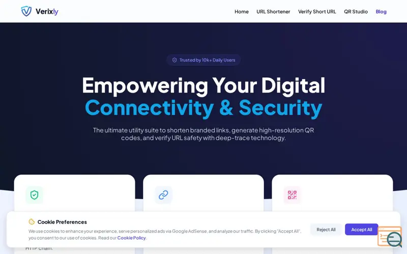 Screenshot of Verixly