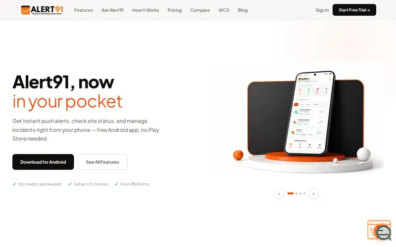 Screenshot of Alert91, a launch using CloudFilter
