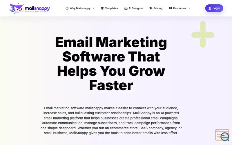 Screenshot of Mailsnappy | Smart Emails. Better Connections.