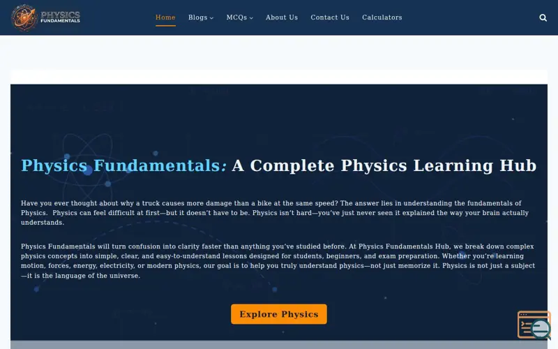 Screenshot of Physics Fundamentals