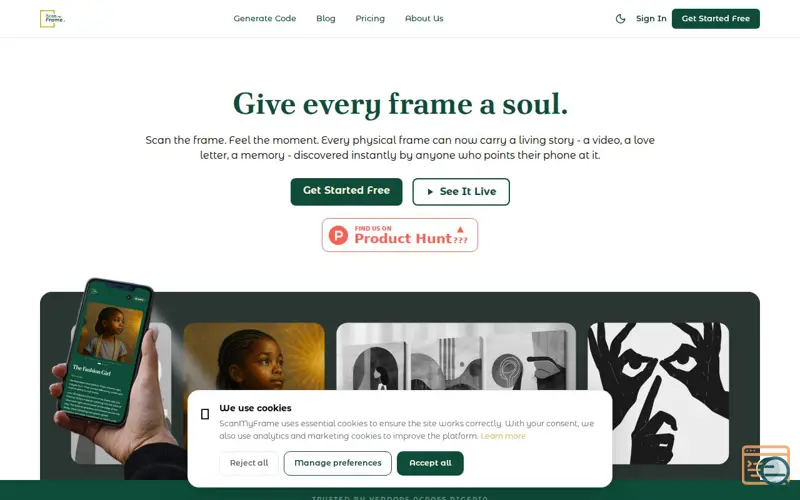 Screenshot of ScanMyFrame