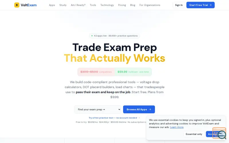 Screenshot of VoltExam