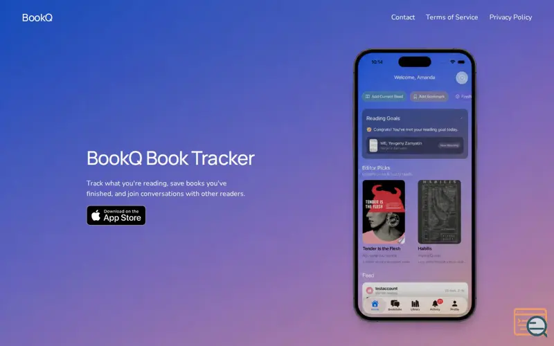 Screenshot of BookQ