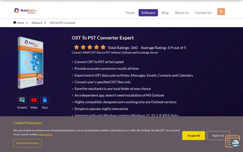 Screenshot of DataVare OST to PST Converter