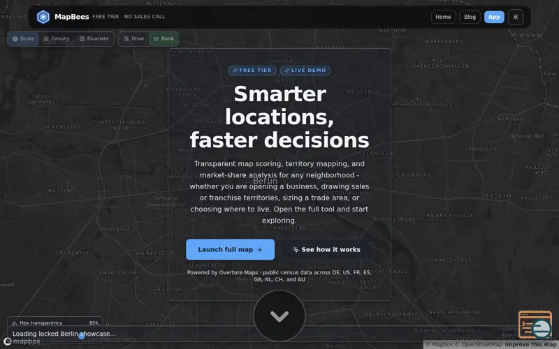 Screenshot of MapBees