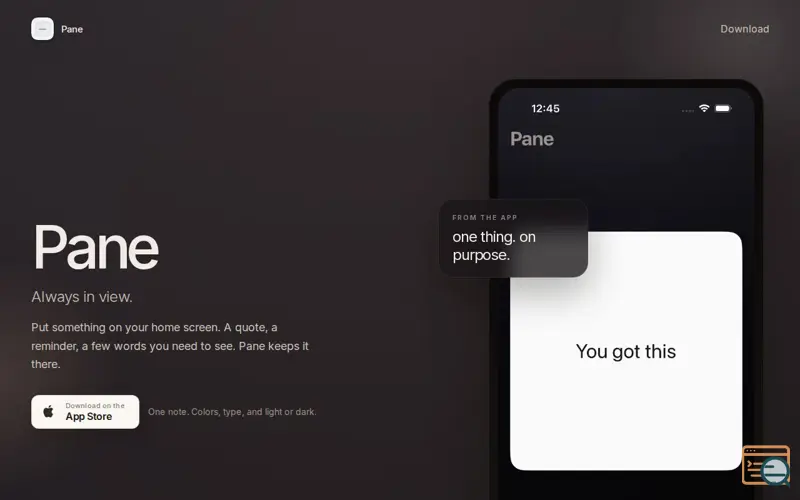 Screenshot of Pane