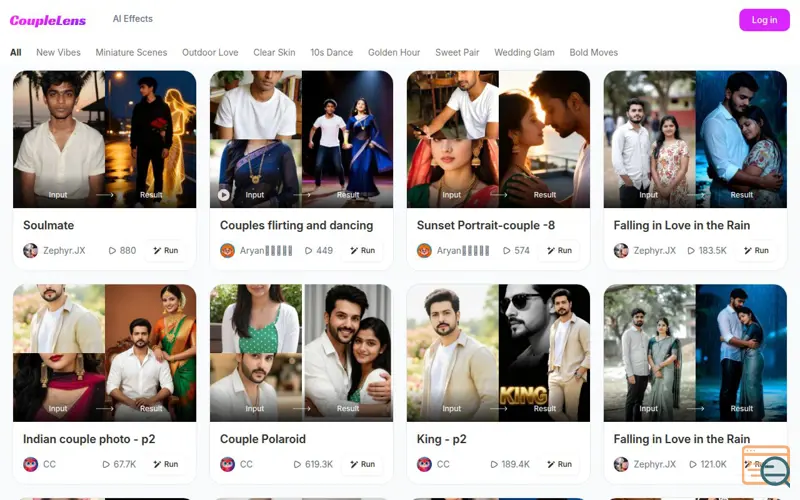 Screenshot of Couplelens, a launch using Tencent Cloud