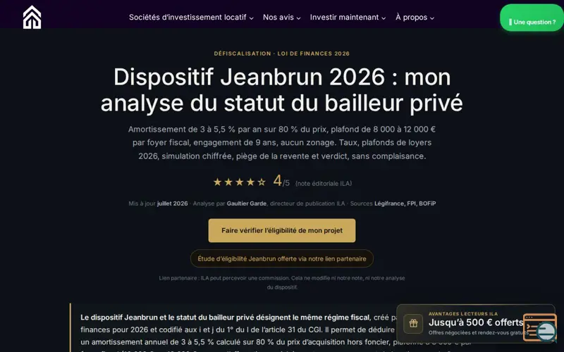 Screenshot of Investissement locatif avis