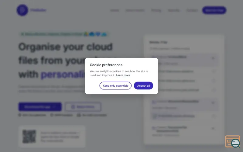 Screenshot of FileButler, a launch using StartupBase