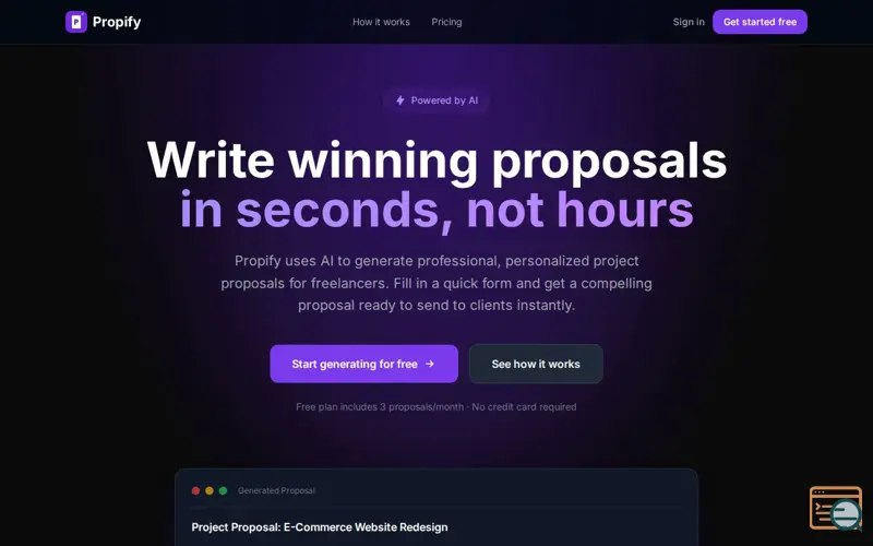 Screenshot of Propify