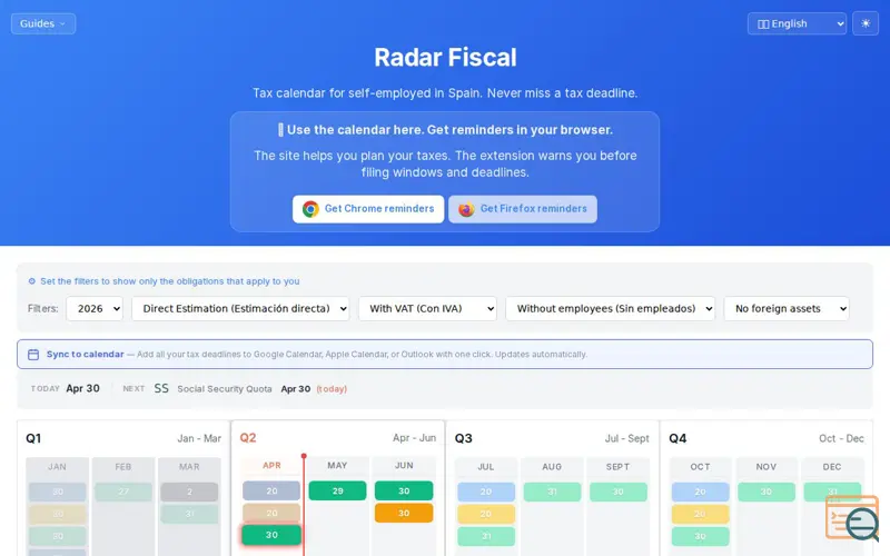 Screenshot of Radar Fiscal