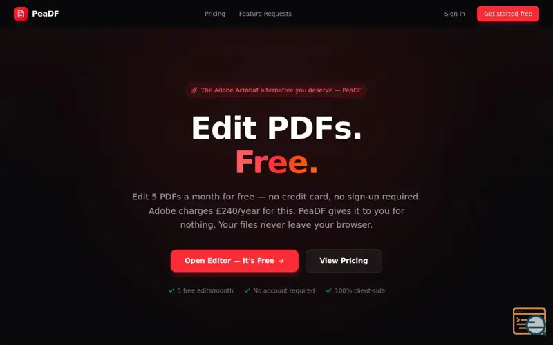 Screenshot of PeaDF
