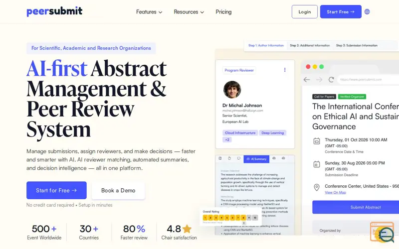 Screenshot of PeerSubmit
