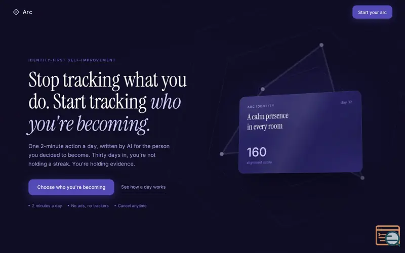 Screenshot of Arc — Identity-Based Habit Tracker for Android