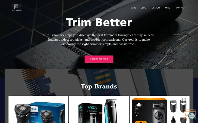 Screenshot of Elite Trimmers | Trim Better, a launch using WPForms