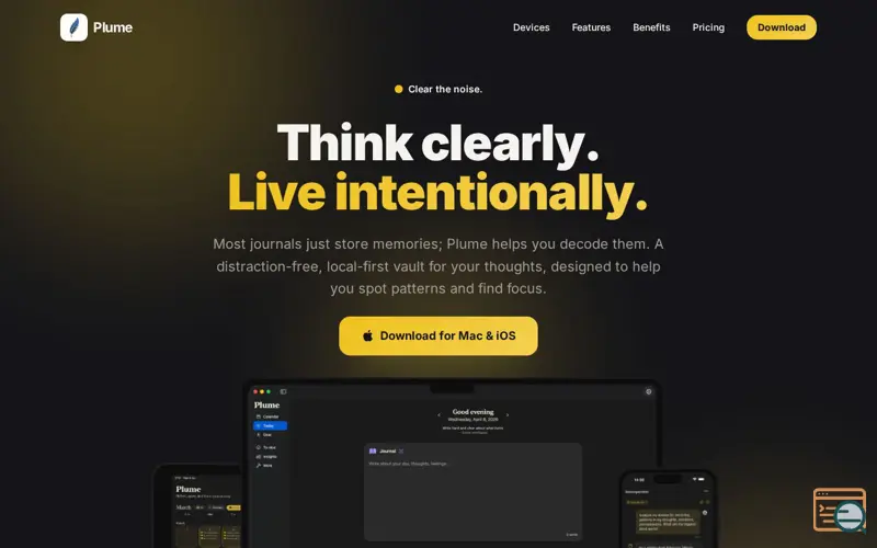 Screenshot of Plume Journaling