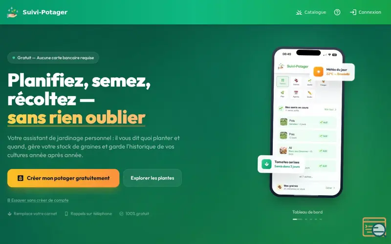 Screenshot of Suivi-potager