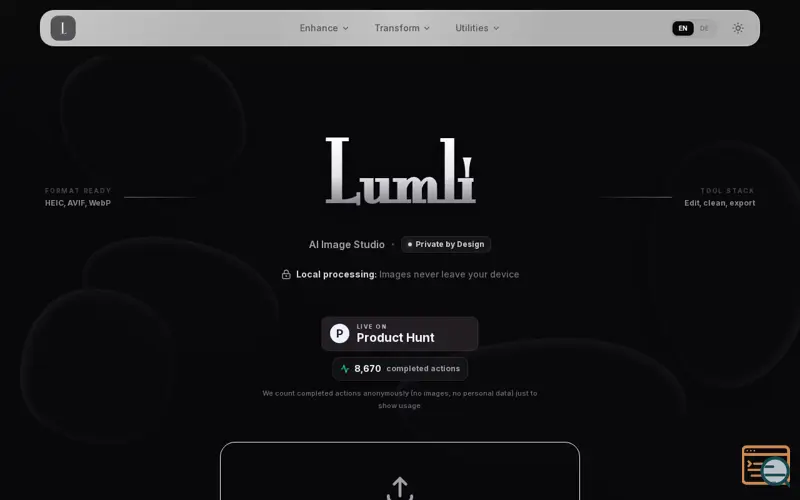 Screenshot of Lumli