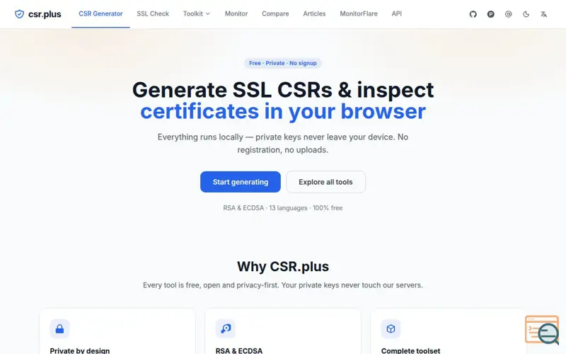 Screenshot of CSR.plus