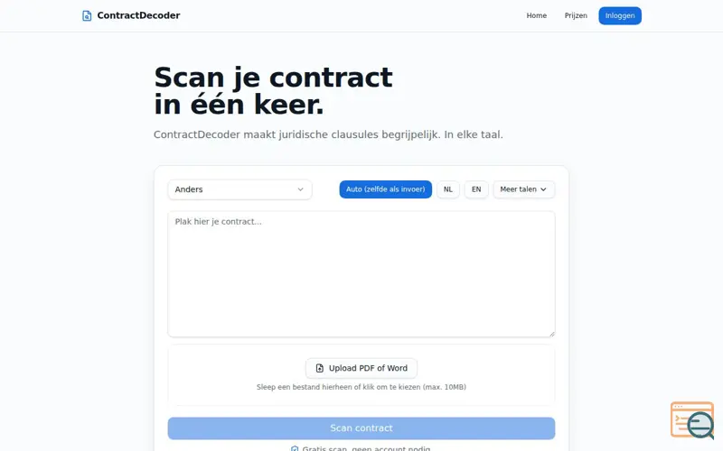 Screenshot of Contract Decoder