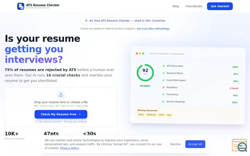 Screenshot of ATS Resume Checker