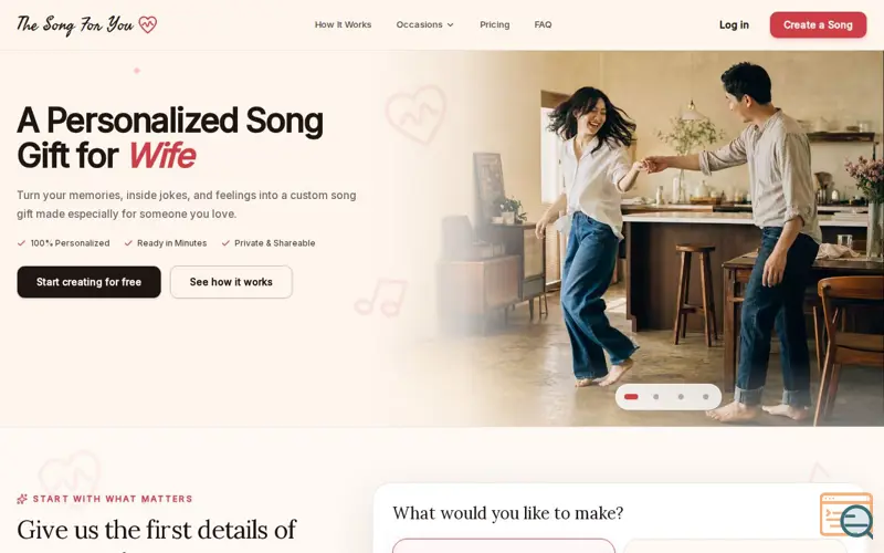 Screenshot of The Song For You