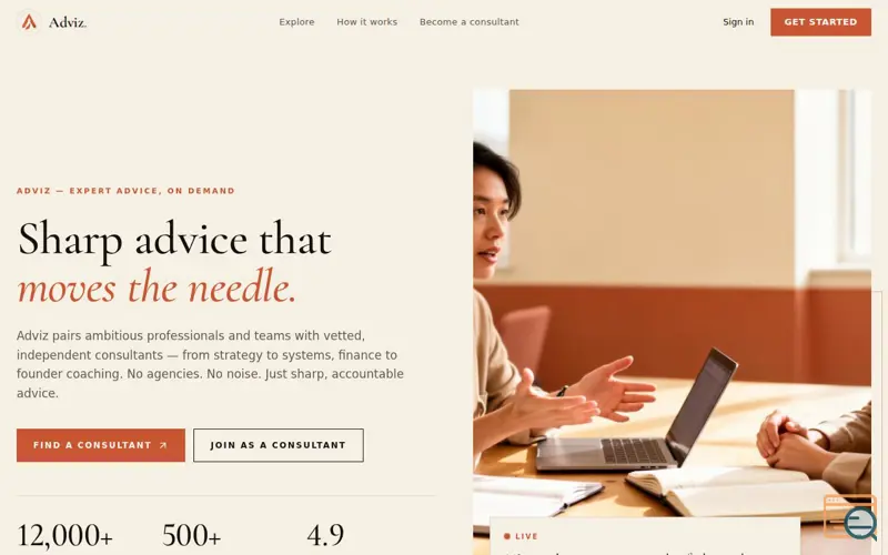 Screenshot of Adviz