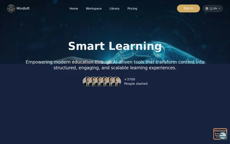 Screenshot of MindLoft MVP launch