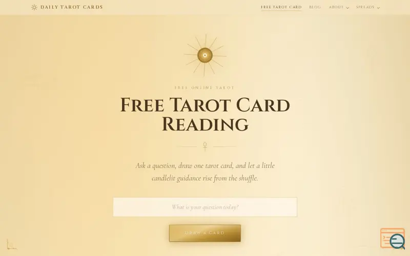 Screenshot of Daily Tarot Cards