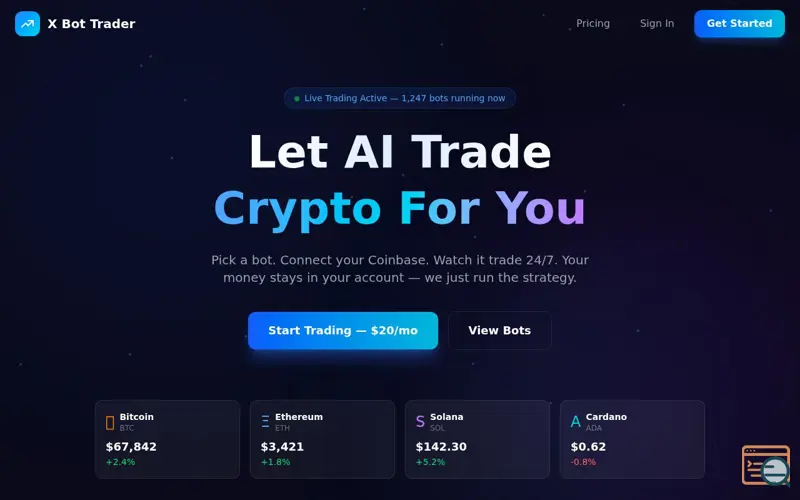 Screenshot of X Bot Trader