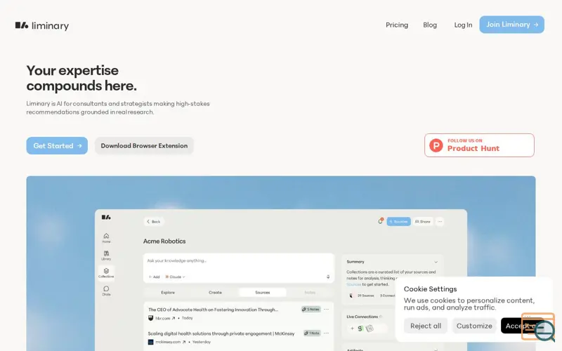 Screenshot of Liminary