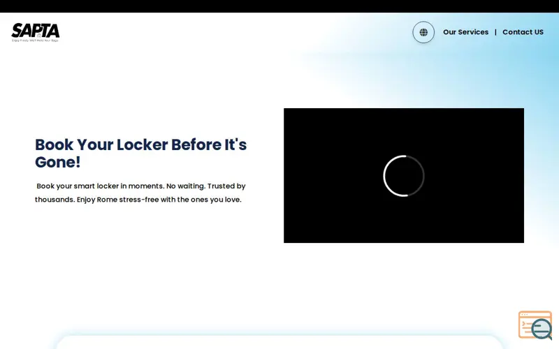 Screenshot of Sapta Luggage Storage and Transfers