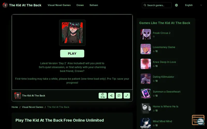 Screenshot of Play The Kid At The Back Game Online