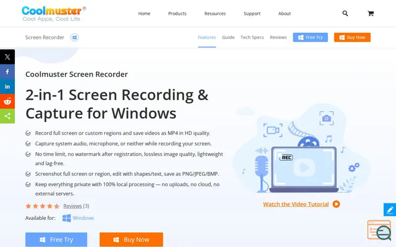 Screenshot of Coolmuster Screen Recorder