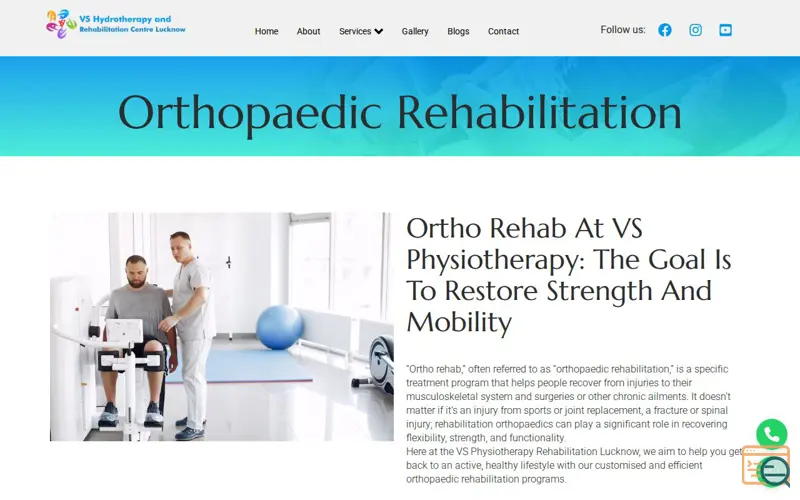 Screenshot of Ortho Rehab in Lucknow