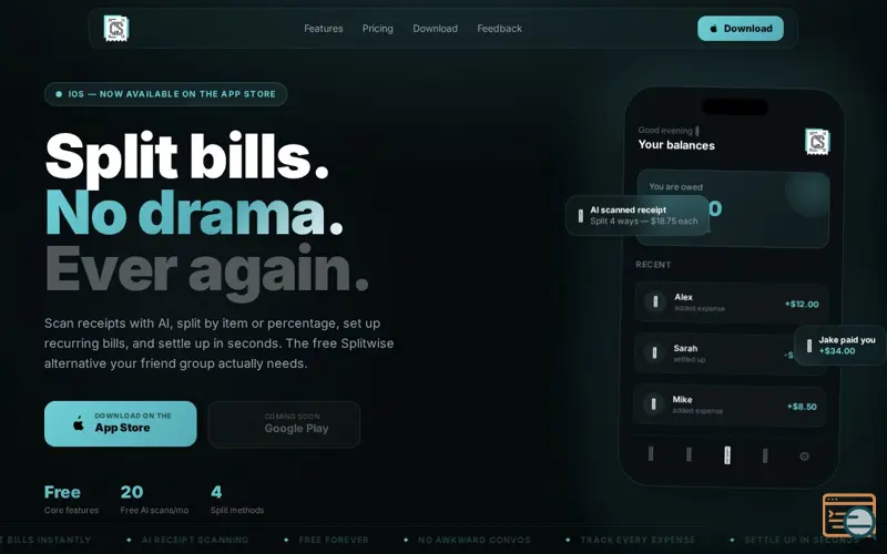 Screenshot of Cost Share