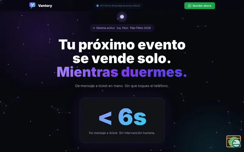 Screenshot of Vantory