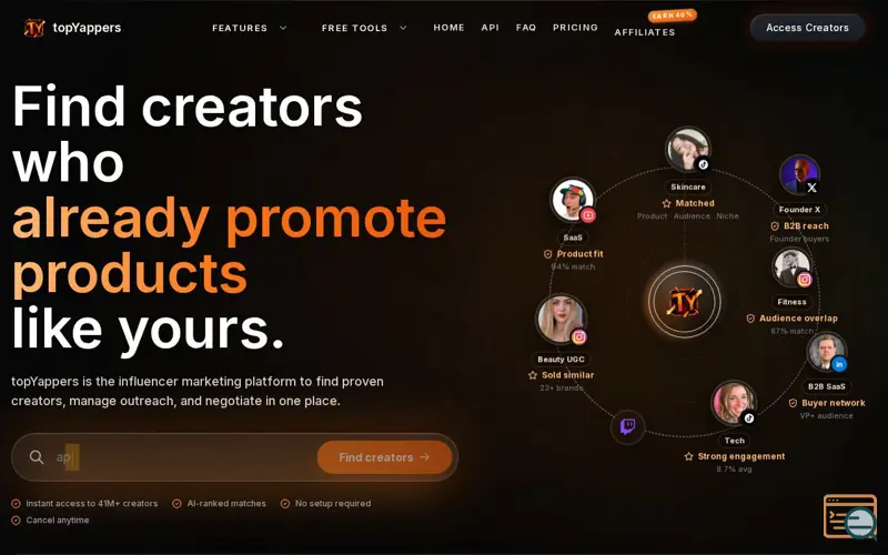 Screenshot of TopYappers