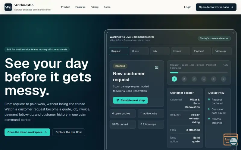Screenshot of Worknestio