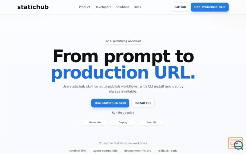 Screenshot of Statichub