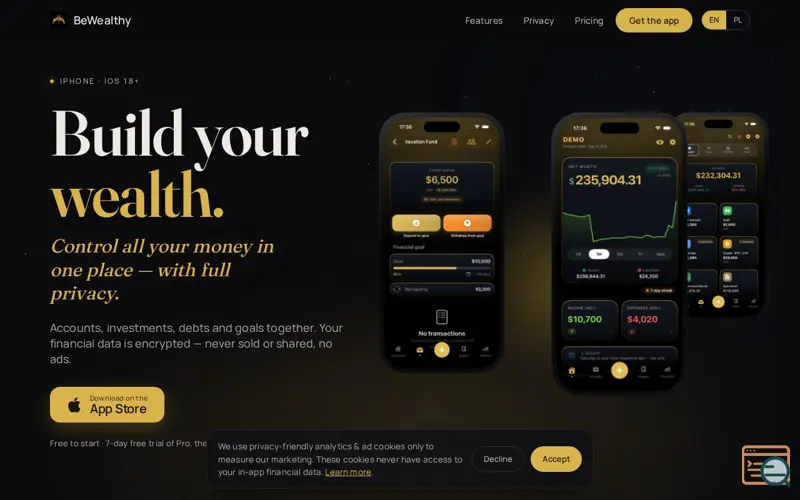 Screenshot of BeWealthy — Personal finance for IPhone